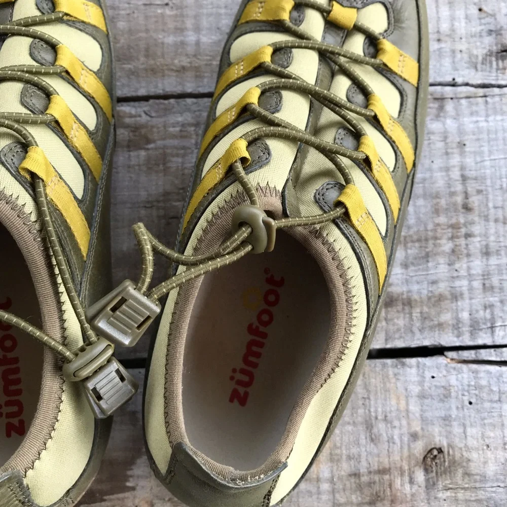 Zumfoot Athena Olive/Ochre Comfort Flat Shoe